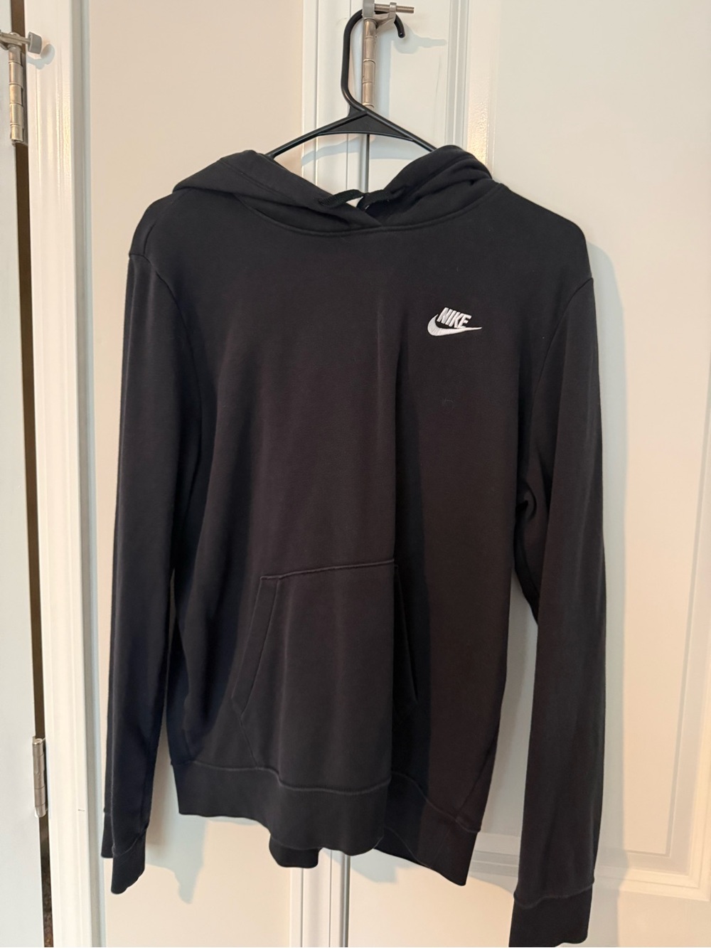 Nike Black Hoodie with White Swoosh Logo